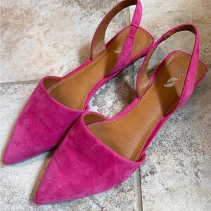 Franco Sarto Pink Pointed Slingback Flats